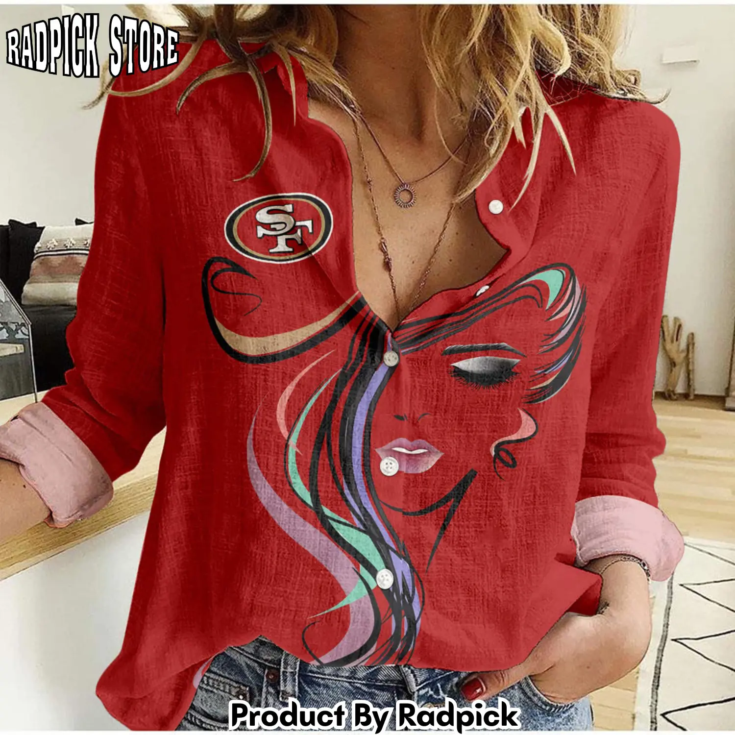 Radpick san francisco 49ers woman shirt nfl limited rp662167